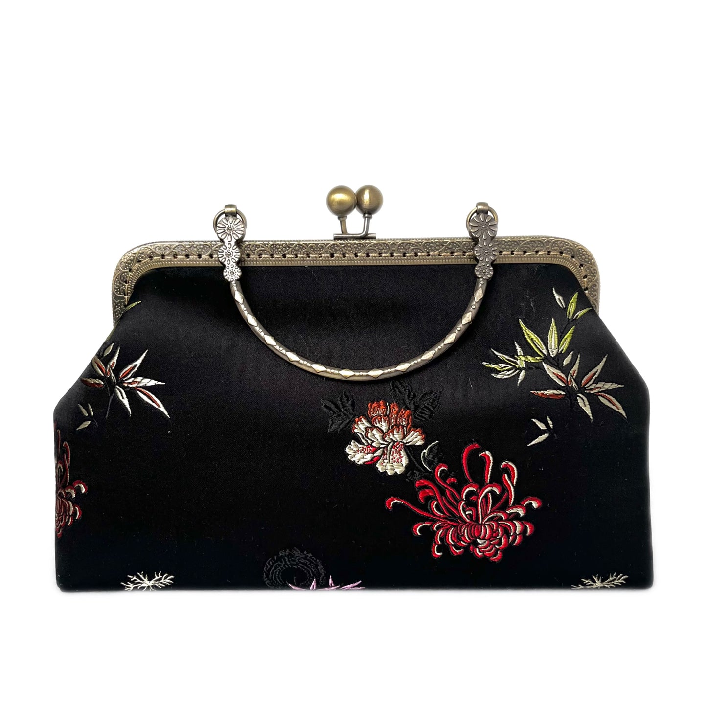 Torebka jedwabna z rączką kwiatki