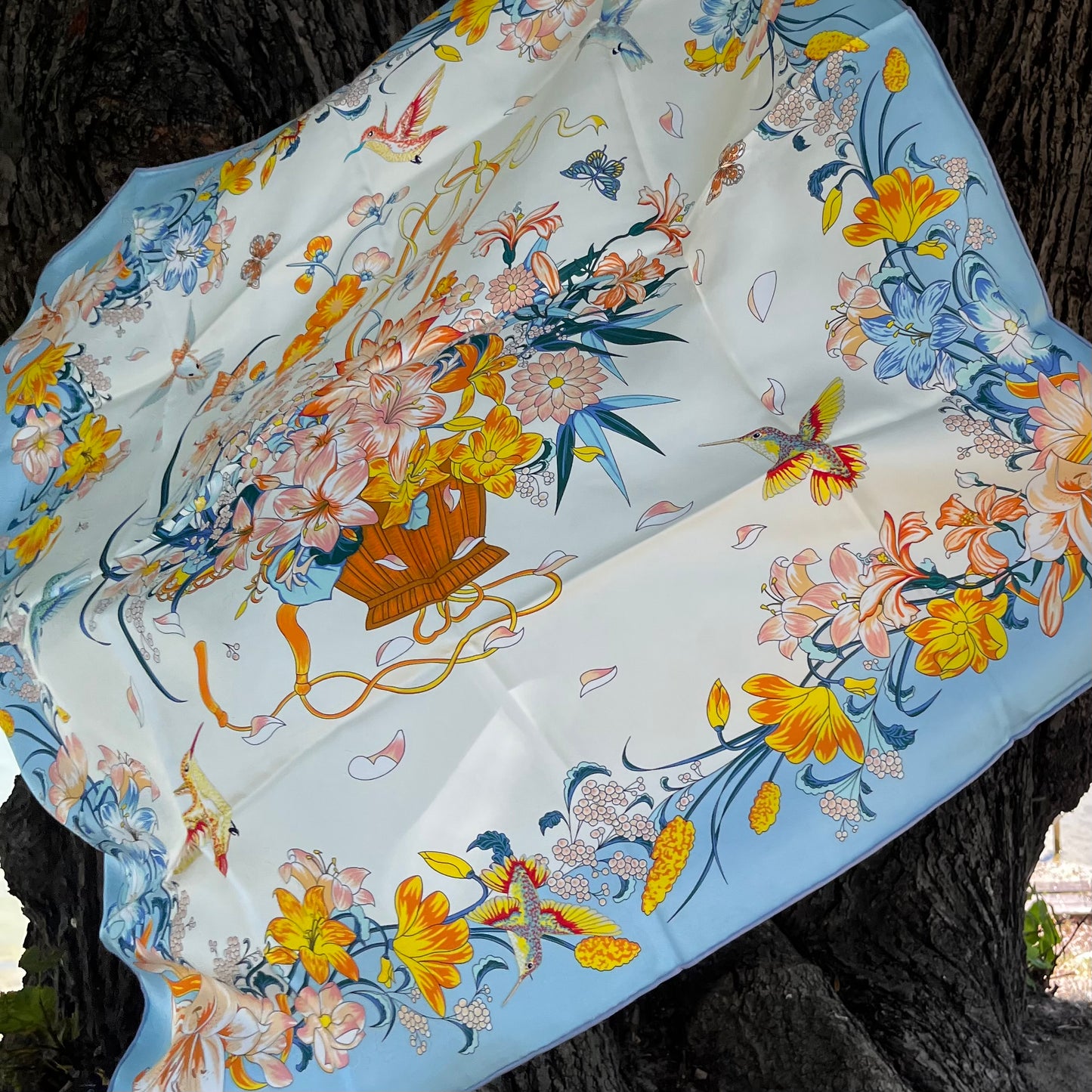 Apaszka dwustronna  106004- Ręcznie rolowane brzegi