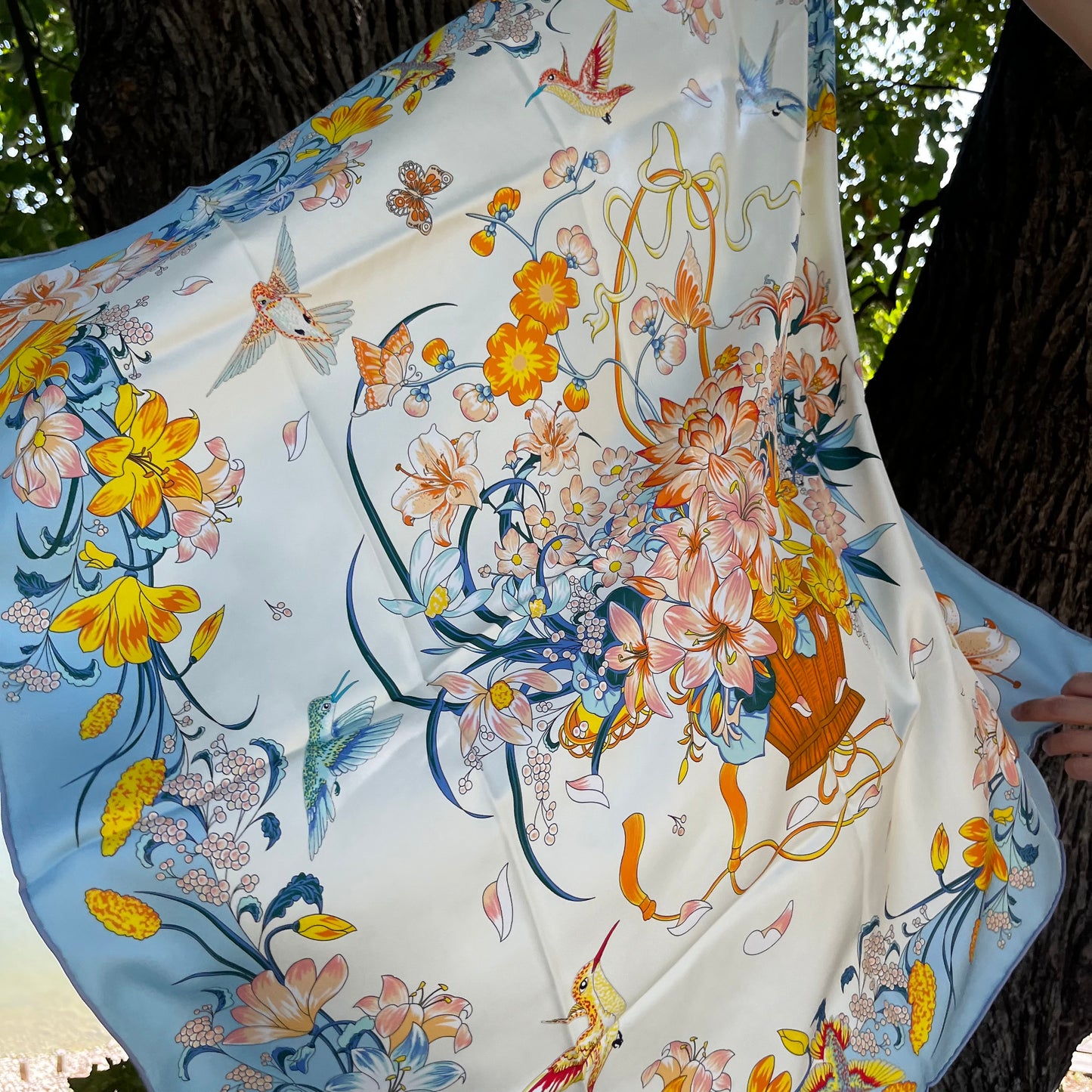 Apaszka dwustronna  106004- Ręcznie rolowane brzegi