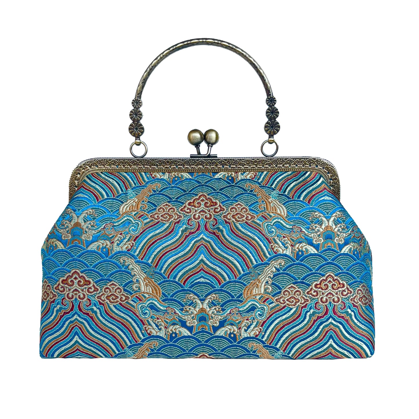 Torebka jedwabna z rączką Fale Morskie 23011