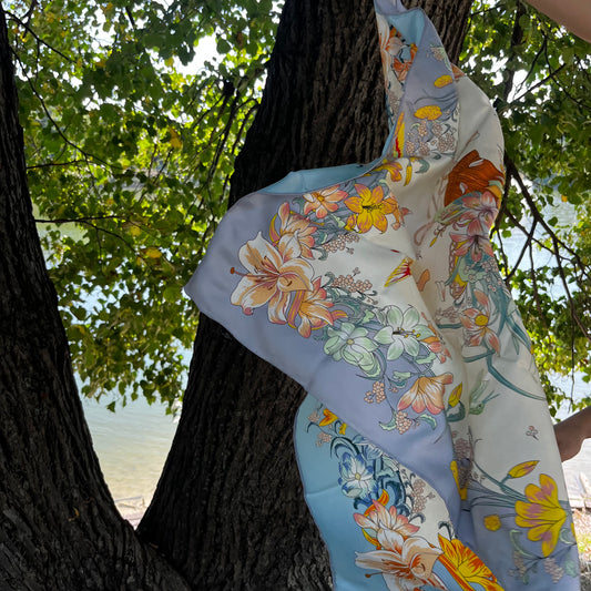 Apaszka dwustronna  106004- Ręcznie rolowane brzegi