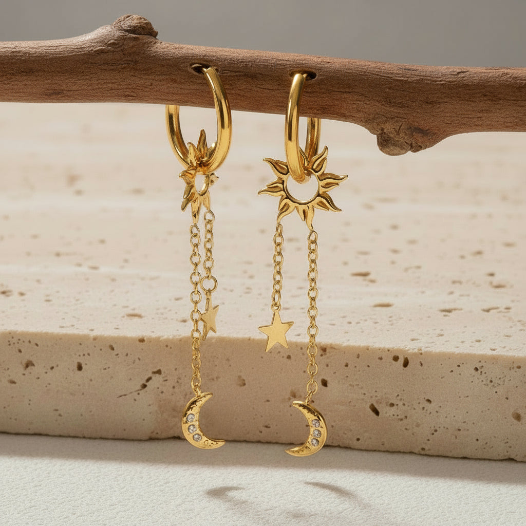 Kolczyki Serduszko Słońce