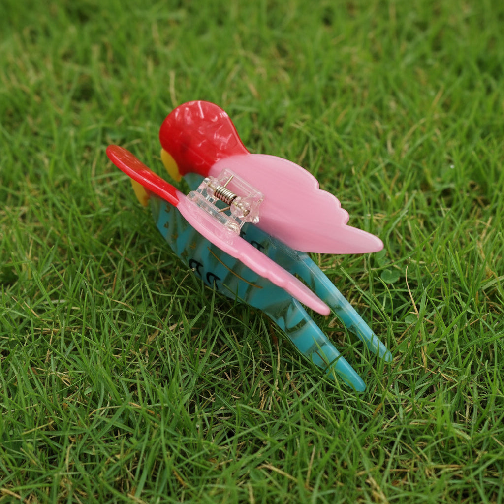 Klamra do włosów kolorowa papuga