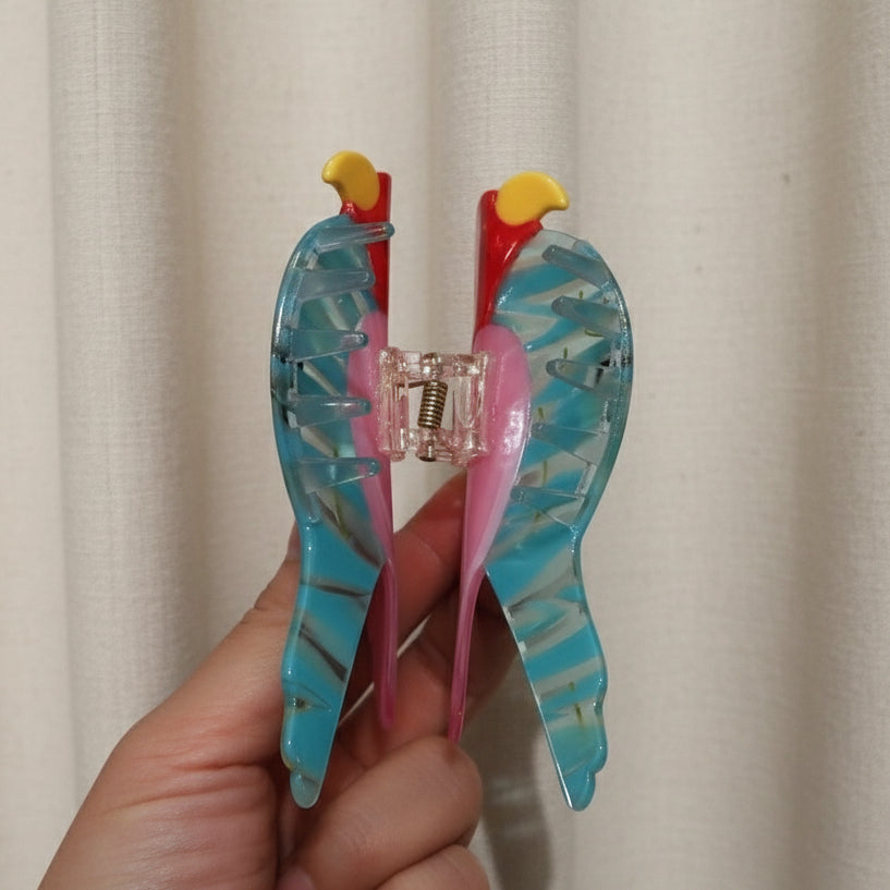 Klamra do włosów kolorowa papuga