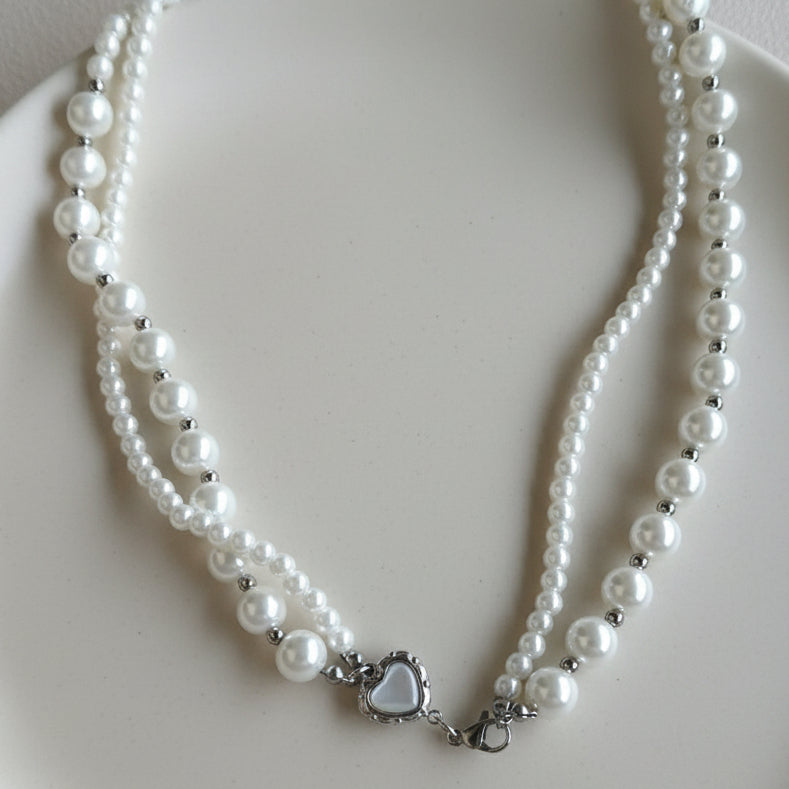 Naszyjnik podwójny srebrny