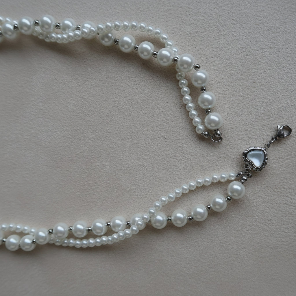 Naszyjnik podwójny srebrny