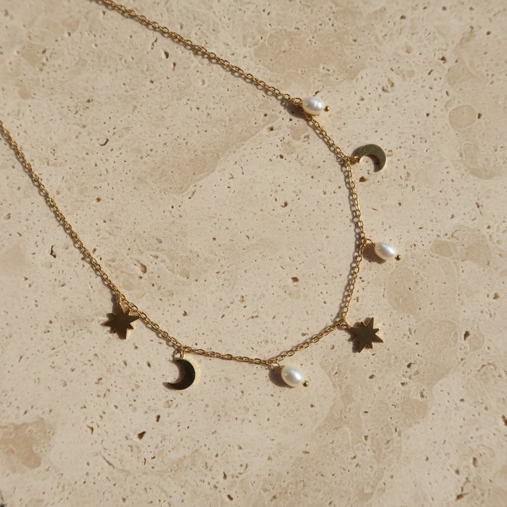 Naszyjnik księżyc i gwiazdy