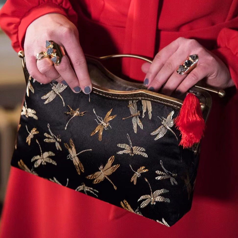 Torebka jedwabna Fruwające Ważki